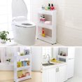 thumbnail image 3 of Amdohai Narrow Sliding Storage Organizer Rack 3-Storey Slimline Storage Cart, 3 of 7
