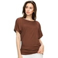 thumbnail image 2 of Made by Johnny Women's Dolman Drape Top with Side Shirring XS RUST, 2 of 6