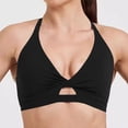 thumbnail image 2 of Sujetador deportivo a prueba de golpes para mujer - Tirantes ajustables, cuello en V, relleno extraíble, nailon/spandex, yoga, running, fitness, tallas S-XL, contorno de pecho 66-75 cm, 2 of 6