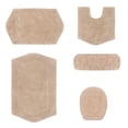 thumbnail image 2 of Home Weavers Waterford Collection 100% Cotton Non-Slip Bathroom Rug Set Machine Washable Bathroom Rug, Bath Rug, U Shaped Contour, Lid Cover, Toilet Tank Cover, Linen Color 5 Piece Bath Rug set, 2 of 8