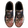 thumbnail image 2 of Boxer Dog Wrapped In Glory American flag Shoes Sneakers Black Size 8, 2 of 7