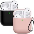 thumbnail image 1 of Estuche para AirPods, funda protectora completa de silicona para accesorios de AirPods, compatible con el estuche de carga inalámbrico y con cable de Apple AirPods 2 (LED frontal visible),, 1 of 7