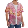 thumbnail image 2 of KLL Abstract Pink Gold Splash Print Men's Shirt Short Sleeve Button Down Summer Cuba Beach Shirts- 3X-Large, 2 of 5