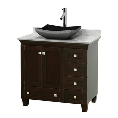 Wyndham Collection Acclaim 36 Inch Single Bathroom Vanity In Wyndham Collection Acclaim 36 Inch Single Bathroom Vanity In Espresso Ivory Marble Countertop Altair Black Granite Sink And 24 Mirror
