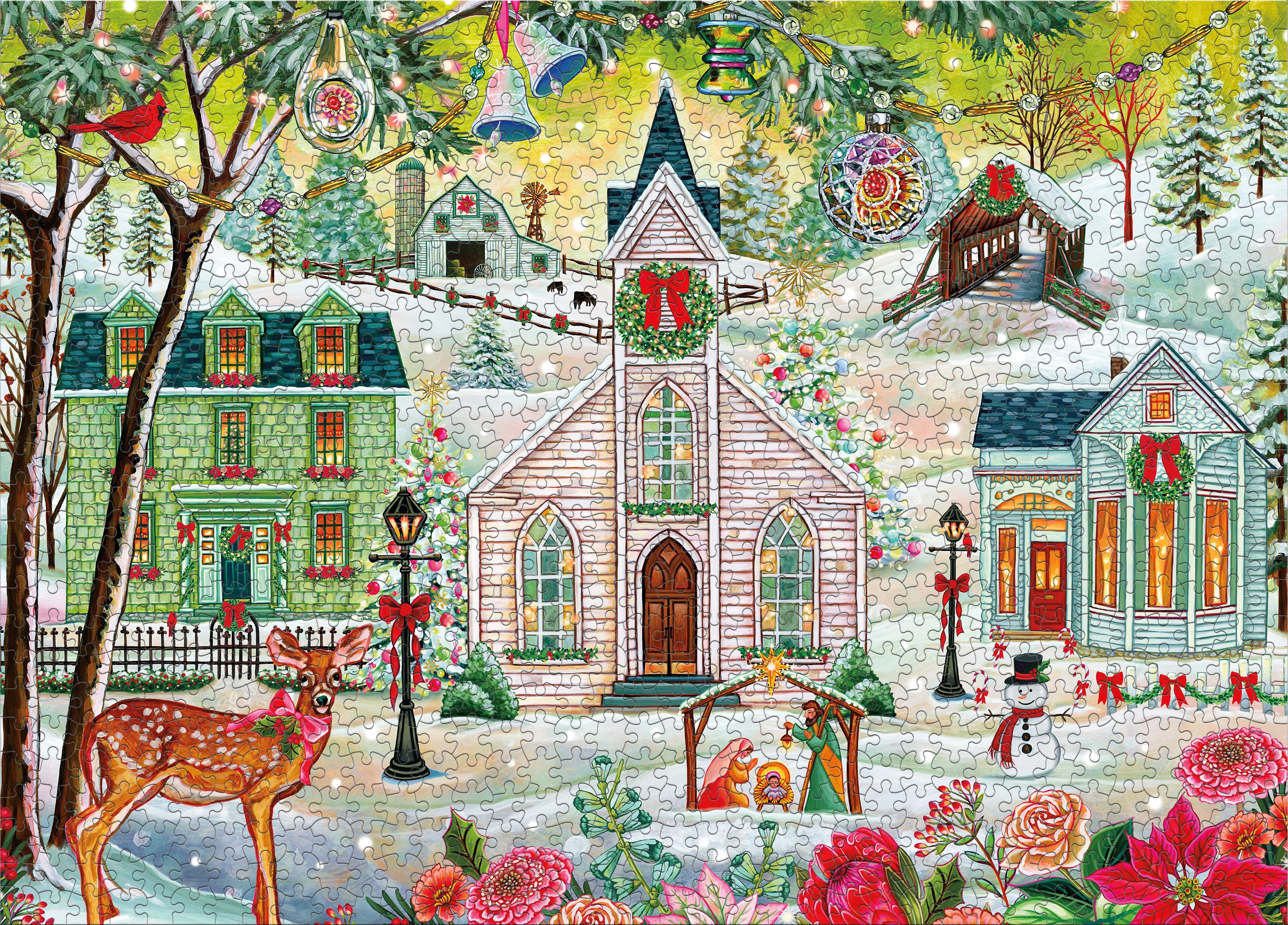 Ceaco 1000-Piece Classic Christmas A Christmas Celebration Interlocking Jigsaw Puzzle