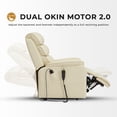thumbnail image 6 of Dual Motor Lift Recliner with Massage Heating (Ivory Faux Leather-9188), 6 of 10