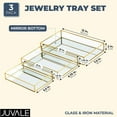 thumbnail image 6 of Set of 3 Gold Mirror Vanity Tray for Perfume, Makeup Display, Decorative Rectangle Glass Jewelry Organizer for Bathroom, Dresser (3 Sizes), 6 of 10