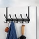 thumbnail image 3 of Perchero para puerta, gancho de acero inoxidable para colgar sobre la puerta, gancho para puerta de dormitorio, baño, cocina (negro, 15 ganchos, 4,5 cm), 3 of 5