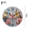 thumbnail image 2 of 14 Inch Wall Clock Battery Operated Silent Clock Decorative for Office, Kitchen, Outdoor, Living Room，Titmouse in a Blooming Cherry Orchard Drawing, 2 of 4