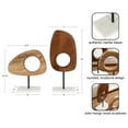 thumbnail image 3 of Kate and Laurel Yoakes Wood and Marble Decorative Sculptures, 2 Piece Set, Natural and Walnut, Sculptural Wooden Decor Accents for Shelf Decor or Bedroom Design, 3 of 10
