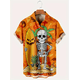 thumbnail image 5 of Camisas hawaianas de manga corta, divertidas camisas de Halloween, camisas de moda para hombres, blusas de playa espeluznantes, ropa para hombres, camisas de un solo pecho, 5 of 5