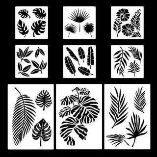  10 Pieces Leaf Stencils for Painting on Wood Palm Fern Turtle  Tropical Leaf Wall Stencil Reusable DIY Art Crafts Drawing Templates  Stencils for Painting on Walls Furniture Canvas, 11.8 x