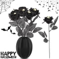 thumbnail image 3 of Luxtrada Halloween Flowers 10/20Pcs Artificial Halloween Rose with Skull Head Black Leaves Faux Silk Rose Picks Flower Stems Rose Flower Bouquet, 3 of 10