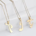 thumbnail image 3 of Joernso Pendant Necklace Cursive 26 Letters Jewelry Simple Bright Luster Couple Necklace for Daily Wear, 3 of 8