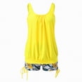 thumbnail image 6 of HCNTES Womens Bathing Suit Two Piece Tankini Swimsuits Tummy Control Flowy Swimwear Plus Size Swimwear Tank Top with Shorts(Yellow,S), 6 of 8