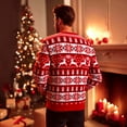 thumbnail image 3 of Iceglad Men's Ugly Christmas Sweater Reindeer Snowflake Print Acrylic Knitted Pullover, 3 of 7