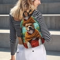 thumbnail image 5 of Disketp Meditating French Bulldog print Canvas Backpack Lightweight Travel Daypack Student Rucksack Laptop Backpack-, 5 of 5
