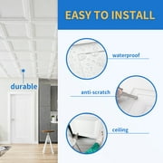 White 2 ft. x 2 ft. Decorative Square Drop Ceiling Tile, Lay-In PVC Ceiling Panels (48 sq.ft./Case)