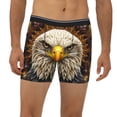 thumbnail image 2 of Cauagu Vintage Pattern Bald Eagle Print Men's Boxer Briefs, Funny & Cute Underwear Elastic Waistband Briefs Ideal Gift for Men,1-Pack, 2 of 7