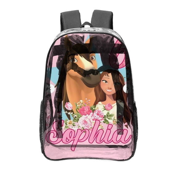 Spirit Riding Pattern Transparent Backpack Lightweight And fashionable Showcasing Personality And Leading The Trend