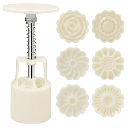 

Artibetter 1 Set Mooncake Molds 6 Mooncake Stamps and 1 Hand Press Mid-Autumn Festival Handmade Mooncake Makers for Kitchen Restaurant Bar