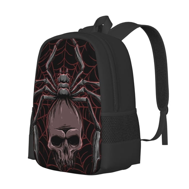 Disketp Spider with Skull Mochila Minimalista de Gran Capacidad, Mochila de Viaje para Escuela, Trabajo o Uso Diario