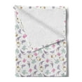 thumbnail image 2 of Birthday Soft Flannel Fleece Throw Blanket, Sketch Art Style Birds Cupcakes Baby Carriages and Tulip Flowers Newborn Theme, Cozy Plush for Indoor and Outdoor Use, 50" x 70", Multicolor, by Ambesonne, 2 of 5