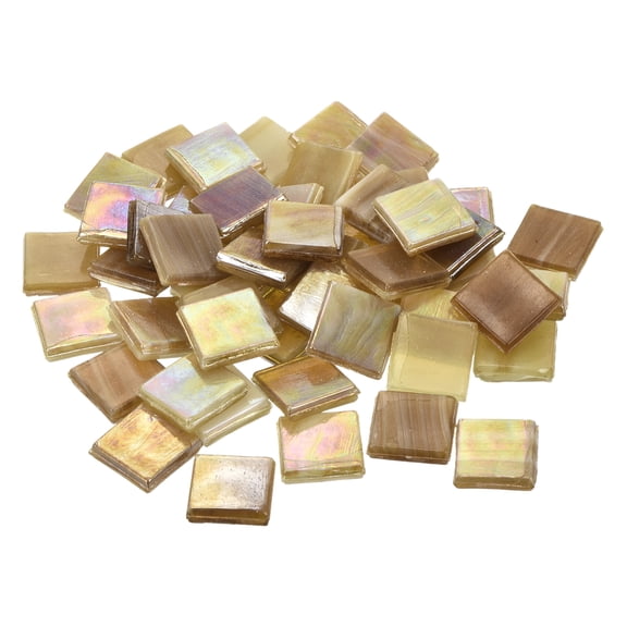 Uxcell 50Pcs Mosaic Tiles, Micro Glass Tiny Mini Mosaic Tile DIY Hobbies Handmade Crystal Free Stone Craft Brown