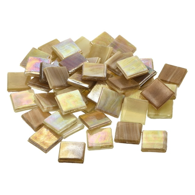 Uxcell 50Pcs Mosaic Tiles, Micro Glass Tiny Mini Mosaic Tile DIY Hobbies Handmade Crystal Free Stone Craft Brown