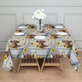 thumbnail image 3 of Gray Highland Cow Bathtub Sunflower Pattern Square Tablecloth,Waterproof Square Table Cover,Wipeable Spillproof Washable Table Cover for Home Kitchen Party Decor 42"X42"(107x107cm), 3 of 6