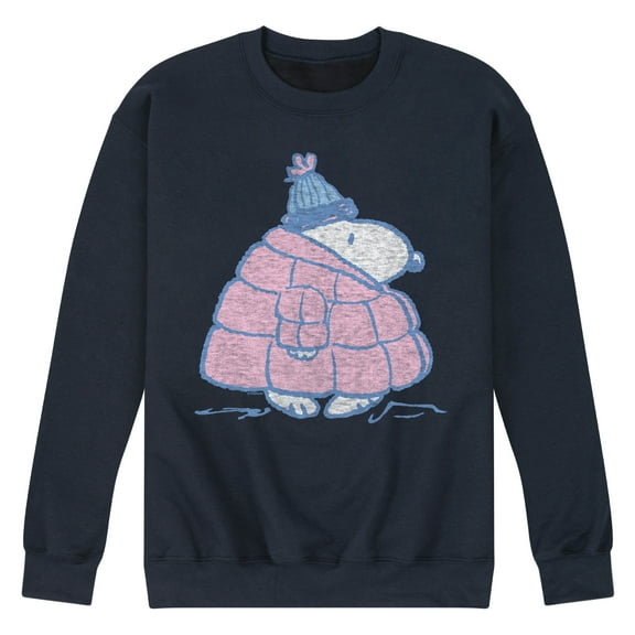 Peanuts - Snoopy Pastel Puffer Coat Winter - Men's Crew Fleece Sweatshirt