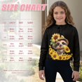 thumbnail image 7 of Xixirimido Sloth Sunflower Black Pattern Girls' Hoodies Sweatshirts Half Zipper Pullover Crop Tops with Pocket for Teen Girls Long Sleeve Sweater Size 5-6, 7 of 7