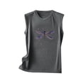 thumbnail image 4 of Moda mujer Casual sin mangas impreso señoras sudaderas Tops camisa chaleco fino Fridja qr2086, 4 of 5