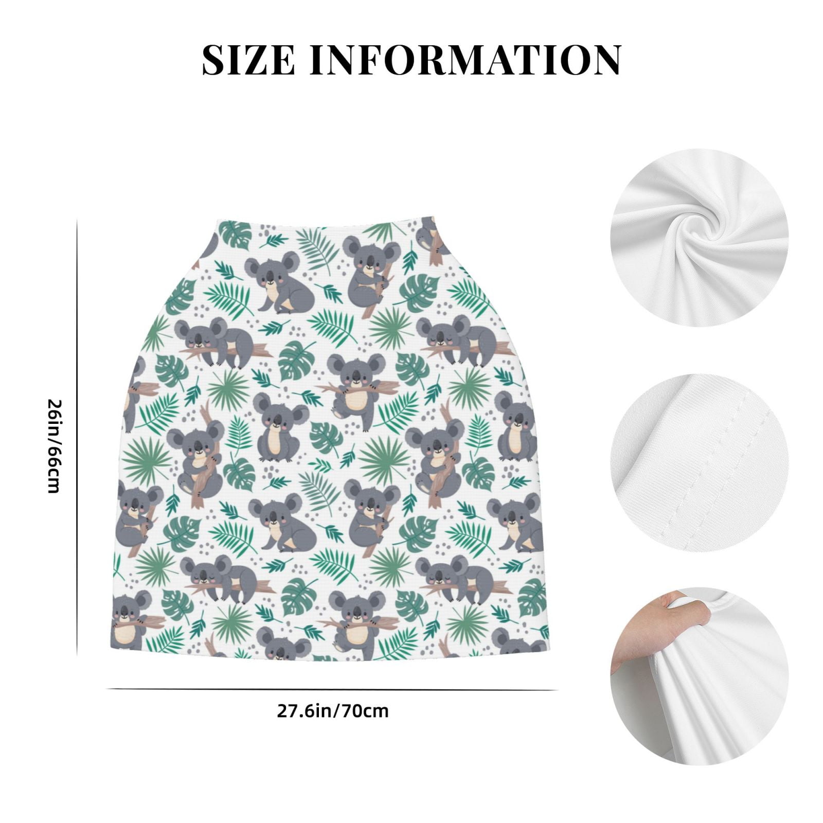 Fotbe Bears and Tropical Leaves Pattern Car Seat Covers for Babies, Nursing Breastfeeding Cover Infant Carseat Canopy, Soft Stretchy Carrier Cover