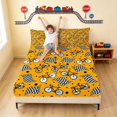 thumbnail image 3 of Erosebridal Bicycle King Sheets, Cycling Bedding, Orange Checkered 4pcs (1 Flat Sheet, 1 Fitted Sheet and 2 Pillowcases), 3 of 6