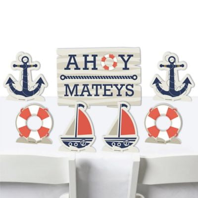 Ahoy Nautical Baby Shower Or Birthday Party Centerpiece Table