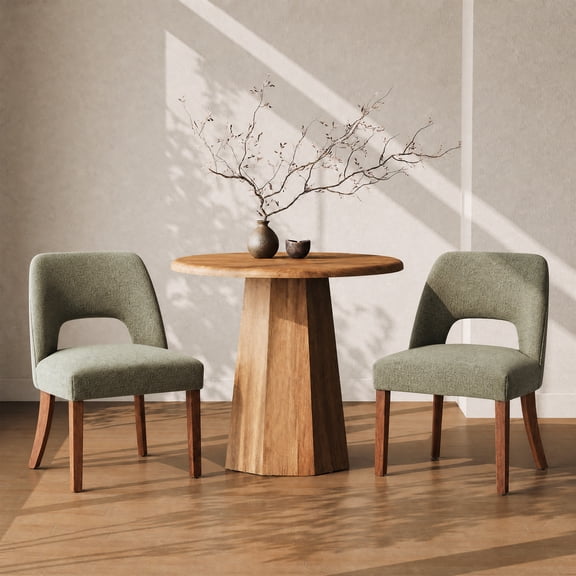 Usiant Dining Chairs Set of 2, with Solid Wood Legs for Dining Room, Kitchen and Living Room,Green