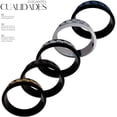 thumbnail image 4 of Set de Anillos giratorios Anillo de ansiedad de acero inoxidable para hombres Anillo antiestrés  Anillos de banda cubana chapados en negro, 4 of 6