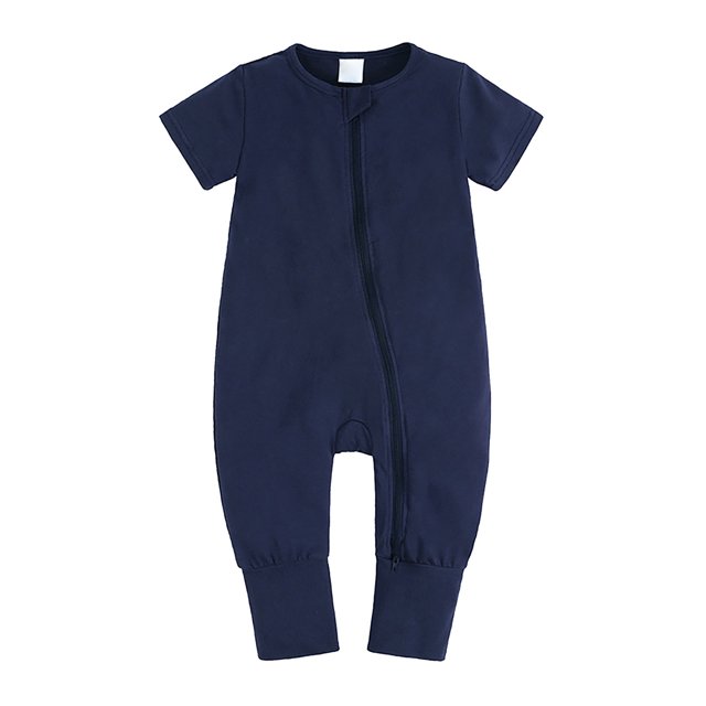 Gibobby Mamelucos para bebe niño polar Mono de manga corta para bebé y niña, mono de verano con cremallera bidireccional para niño pequeño, chaqueta sin para bebé(Marina, 12-18 Meses)