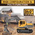 thumbnail image 2 of Construction Toys - Mini Remote Control Excavator, RC Construction Vehicles Toys with Metal Shovel, Lights, and 2 Rechargeable Batteries, Best Gift for Kids, 2 of 7