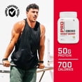 thumbnail image 3 of GNC Pro Performance Proteína en polvo para ganar peso, 50 g de proteína, alta en calorías, 700 calorías, apoya la recuperación de masa y músculo, MCT, BCAA, probado por terceros, doble fresa y crema,, 3 of 5