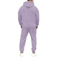 thumbnail image 4 of Hogleaql Men's Tracksuits 2 Piece Set Solid Color Sweat Hoodie Jogging Athletic Pants Set Fleece Fall Suit with Pockets Light Purple XL, 4 of 6