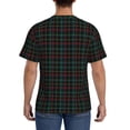 thumbnail image 3 of Bixox Men's Buffalo Plaid Dark Green Printed Short Sleeve Skinny Athletic T-Shirt, 3 of 6