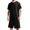 Black, variant on Kureaily Men's Round Neck Short Sleeve Top Shorts Casual Style Homewear Pajama Set Summer Pajamas
