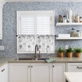 thumbnail image 5 of Gray Eucalyptus Coastal Half Window Curtains 24 Inches Long, Beach Starfish Shells Window Treatment Curtain Drapes, Short Curtains Tiers for Kitchen Over Sink, 27.5"x24", 2 Panels, 5 of 7