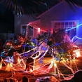thumbnail image 5 of Halloween Spider Web Lights Decoration, 120 LED Spider Webs Halloween Decorations Outdoor with 35" Large Spider 12 Ft Light Up Giant Spider Web, 5 of 7