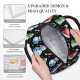 thumbnail image 3 of Honeii Disco Mirror Ball Snowman Print Insulated Lunch Bag Women Reusable Lunch Box with Pocket for Work Picnic Travel -One Size, 3 of 6