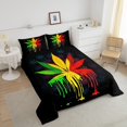 thumbnail image 3 of Juego de Cama Hojas de Cannabis Trippy para Niños Niñas Marihuana, 3 of 5
