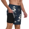 thumbnail image 2 of Honeii Vintage Marine Print Men's Swim Shorts,Mens Swim Trunks,Breathable Mesh Beach Shorts for Swimming,Surfing, and Beach Activities-Medium, 2 of 6