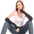 thumbnail image 4 of GHSDFBB Punk Gothic Rock Long Arm Warmer Fingerless Gloves, 4 of 6